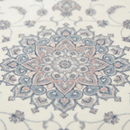 Cream Persian Medallion Area Rug — Machine Washable, Traditional Ornament