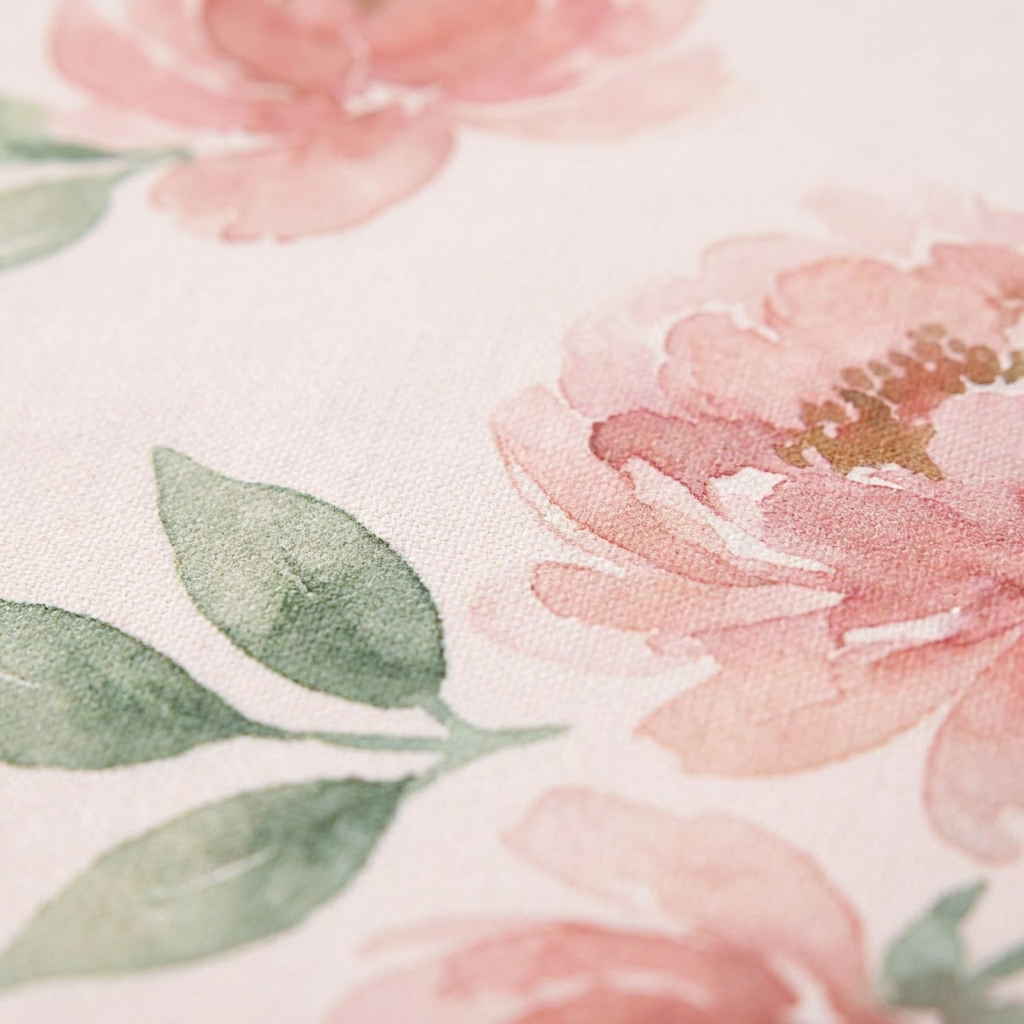 Blush Pink Watercolor Area Rug — Machine Washable, Romantic Floral
