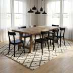 Cream Geometric Diamond Area Rug — Machine Washable, Diamond Lattice