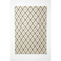 Cream Geometric Diamond Area Rug — Machine Washable, Diamond Lattice