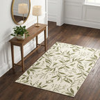 Olive Botanical Vine Area Rug — Machine Washable, Olive Leaf Trail