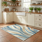 Seagrass Watercolor Area Rug — Machine Washable, Soft Green & Natural