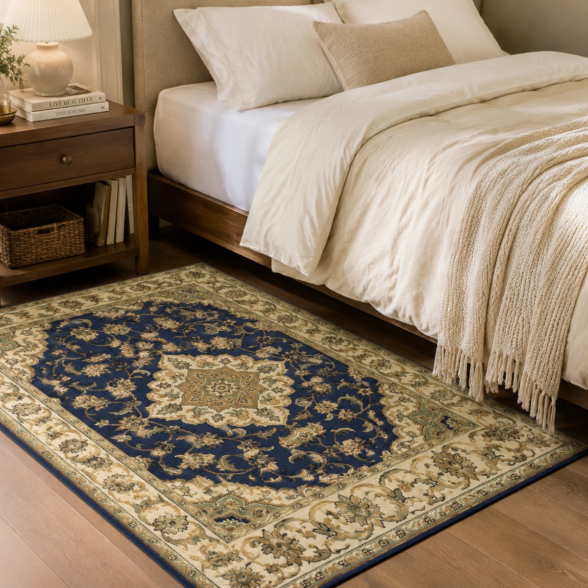 Royal Medallion Custom - Bedroom Bedside Rug Scene