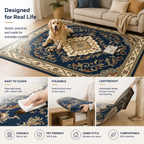 Persian Blue Medallion - Easy to Clean and Foldable