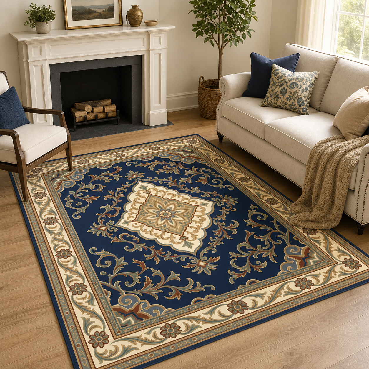 Persian Blue Medallion - Rug Main Showcase
